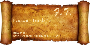 Facsar Teréz névjegykártya